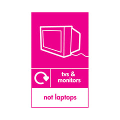 TVs & Monitors Recycling Icon - Not Laptops - Portrait Sign ER049 ER PT2