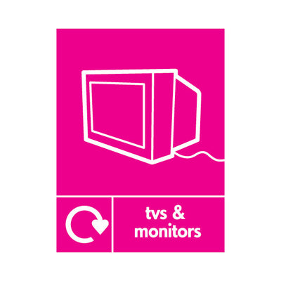TVs & Monitors Recycling Icon - Portrait Sign ER065 ER PT1