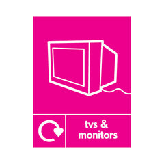 TVs & Monitors Recycling Icon - Portrait Sign ER065 ER PT1