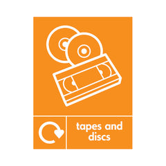 Tapes & Discs Recycling & Icon - Portrait Sign OR040 OR PT1