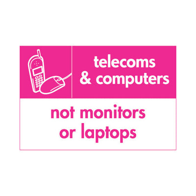 Telecoms & Computers Icon (v1) - Not Monitors Or Laptops - Landscape Sign ER121 ER LN1