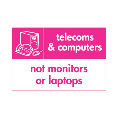 Telecoms & Computers Icon (v3) - Not Monitors - Landscape Sign ER120 ER LN1