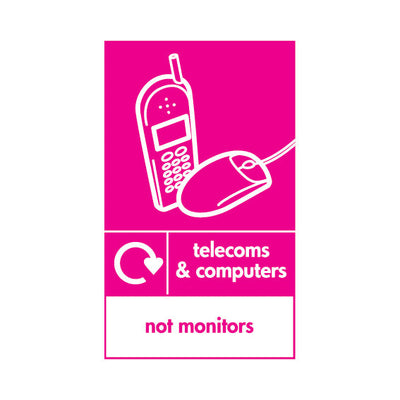 Telecoms & Computers Recycling Icon - Not Monitors V1 - Portrait Sign ER045 ER PT2