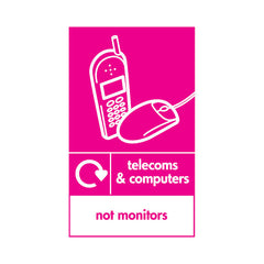 Telecoms & Computers Recycling Icon - Not Monitors V1 - Portrait Sign ER045 ER PT2