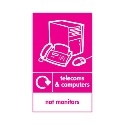 Telecoms & Computers Recycling Icon - Not Monitors V2 - Portrait Sign ER047 ER PT2