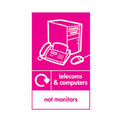 Telecoms & Computers Recycling Icon - Not Monitors V2 - Portrait Sign ER047 ER PT2
