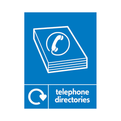 Telephone Directories Recycling & Icon - Portrait Sign PAP046 PAP PT1