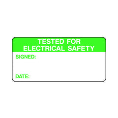 Tested For Electrical Safety Signed Date - Sticker Sheet QCS015 QCS ST1