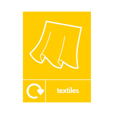 Textiles Recycling & Icon - Portrait Sign TCR024 TCR PT1