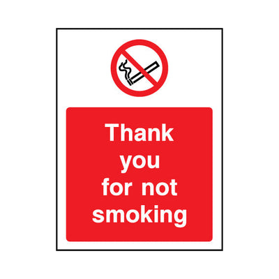 Thank You For Not Smoking - Portrait Sign SP059 SP PT1