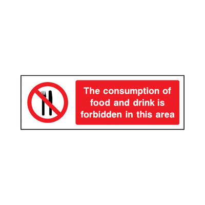 The Consumption Of Food And Drink Is Forbidden In This Area - Landscape Sign GP003 GP LN3