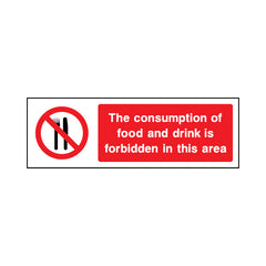 The Consumption Of Food And Drink Is Forbidden In This Area - Landscape Sign GP003 GP LN3