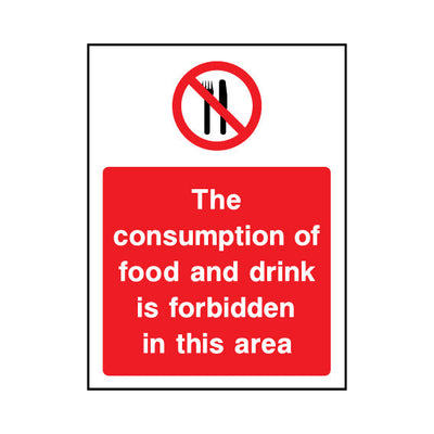 The Consumption Of Food And Drink Is Forbidden In This Area - Portrait Sign GP066 GP PT1