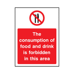 The Consumption Of Food And Drink Is Forbidden In This Area - Portrait Sign GP066 GP PT1