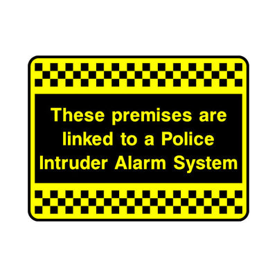 These Premises Are Linked To A Police Intruder Alarm System - Landscape Sign S079 SE LN1