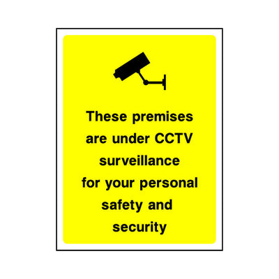 These Premises Are Under CCTV Surveillance For Your Personal Safety And Security - Portrait Sign S008 SE PT1