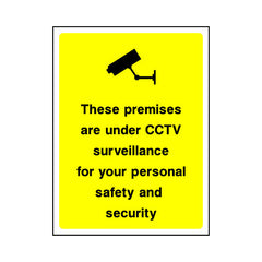 These Premises Are Under CCTV Surveillance For Your Personal Safety And Security - Portrait Sign S008 SE PT1