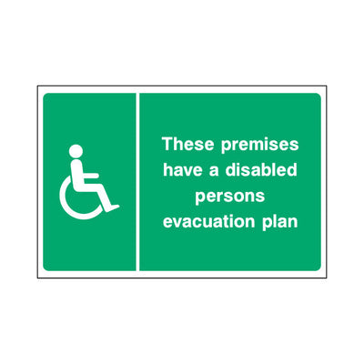 These Premises Have A Disabled Persons Evacuation Plan - Landscape Sign EE094 EE LN1