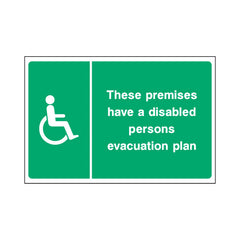These Premises Have A Disabled Persons Evacuation Plan - Landscape Sign EE094 EE LN1