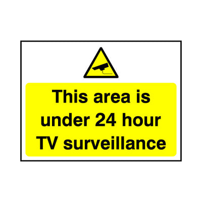 This Area Is Under 24 Hour Tv Surveillance - Landscape Sign S050 SE LN1