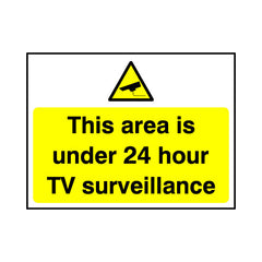 This Area Is Under 24 Hour Tv Surveillance - Landscape Sign S050 SE LN1