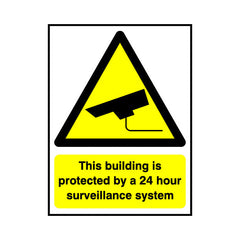 This Building Is Protected By A 24 Hour Surveillance System - Portrait Sign S032 SE PT1