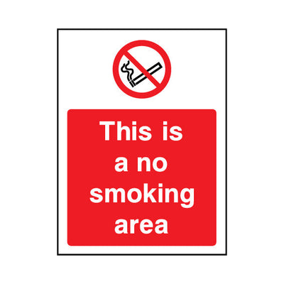 This Is A No Smoking Area - Portrait Sign SP050 SP PT1