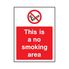 This Is A No Smoking Area - Portrait Sign SP050 SP PT1