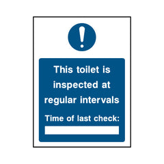 This Toilet Is Inspected At Regular Intervals - Portrait Sign FPH016 FPH PT1