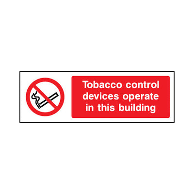 Tobacco Control Devices Operate In This Building - Landscape Sign SP029 SP LN3