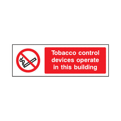 Tobacco Control Devices Operate In This Building - Landscape Sign SP029 SP LN3