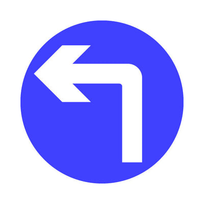 Turn Left Ahead (traffic) - Square Sign RRTS007 RRT SQ1