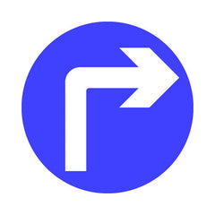 Turn Right Ahead (traffic) - Square Sign RRTS006 RRT SQ1