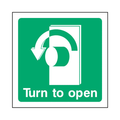 Turn To Open (left) - Square Sign EE049 EE SQ1