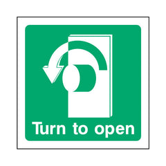 Turn To Open (left) - Square Sign EE049 EE SQ1