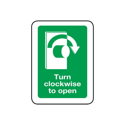 Turn To Clockwise To Open Sign