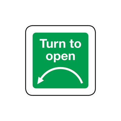Turn To Open Left Sign