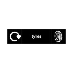 Tyres - Recycling With Icon - Landscape Sign - LN3 AUR002 AUR
