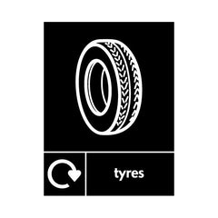 Tyres Icon With Recycling Symbol - Portrait Sign - PT1 AUR019 AUR