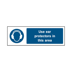 Use Ear Protectors In This Area - Landscape Sign PPE007 PPE LN3