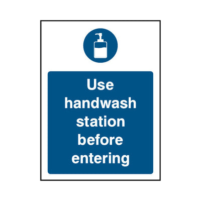 Use Handwash Station Before Entering - Portrait Sign FPH033 FPH PT1
