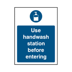 Use Handwash Station Before Entering - Portrait Sign FPH033 FPH PT1