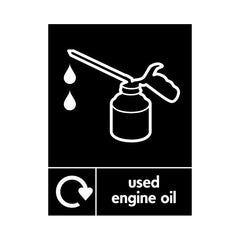 Used Engine Oil Icon With Recycling Symbol - Portrait Sign - PT1 AUR020 AUR