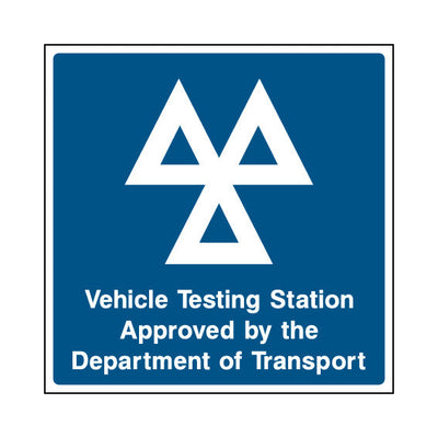 Vehicle Testing Station Approved By The Department Of Transport - Square Sign GS022 GS SQ1