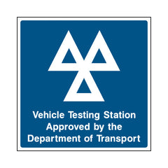 Vehicle Testing Station Approved By The Department Of Transport - Square Sign GS022 GS SQ1