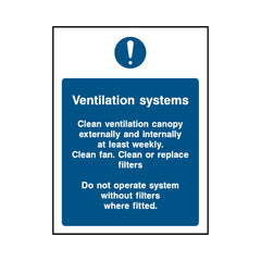 Ventilation Systems - Clean Ventilation Canopy - Portrait Sign FPH017 FPH PT1