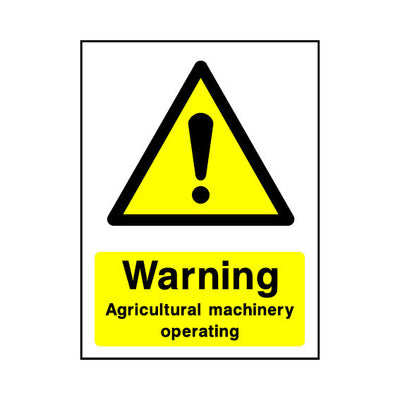 Warning - Agricultural Machinery Operating - Portrait Sign - PT1 CA062 CA