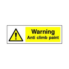 Warning - Anti Climb Paint - Landscape Sign S014 SE LN3