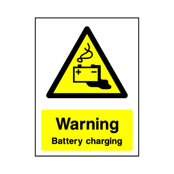 Warning - Battery Charging - General Warning Sign | UK Safety Sign ...