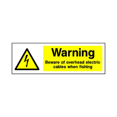 Warning - Beware Of Overhead Cables When Finishing - Landscape Sign EH029 EH LN3